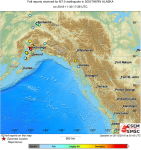 A map of eyewitness reports from the M7.0 Alaska earthquake.