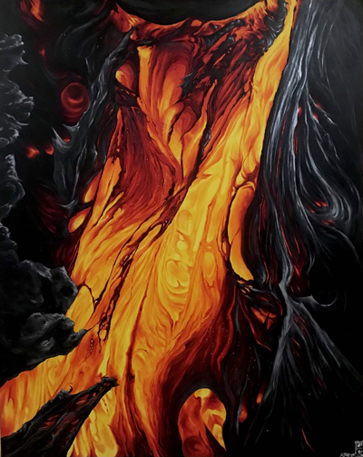 painting of a lava flow