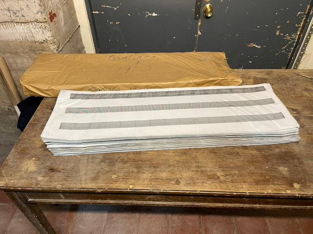 Paper seismograms from Santiago, Chile.