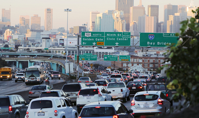 Traffic Jam in San Francisco, California