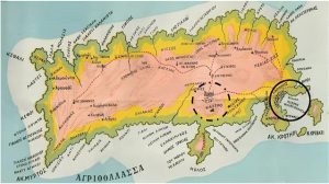 map of Chalke Island, Greece