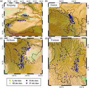Figure 2 from SRL paper showing ground motion maps in China